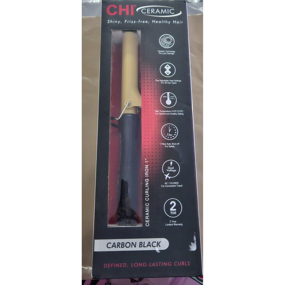 Chi Ceramic Carbon Black Curling Iron 1.5" NIB